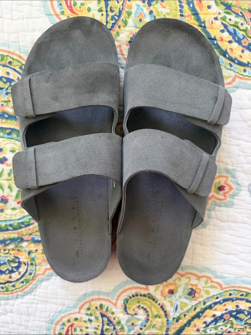 Reef Men’s Gray Double-Strap Slide Sandals